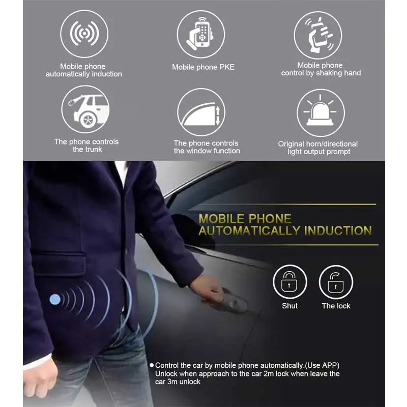 Для Toyota Sienna 2008 Авто дистанционный запуск Автомобильная сигнализация PKE кнопка с