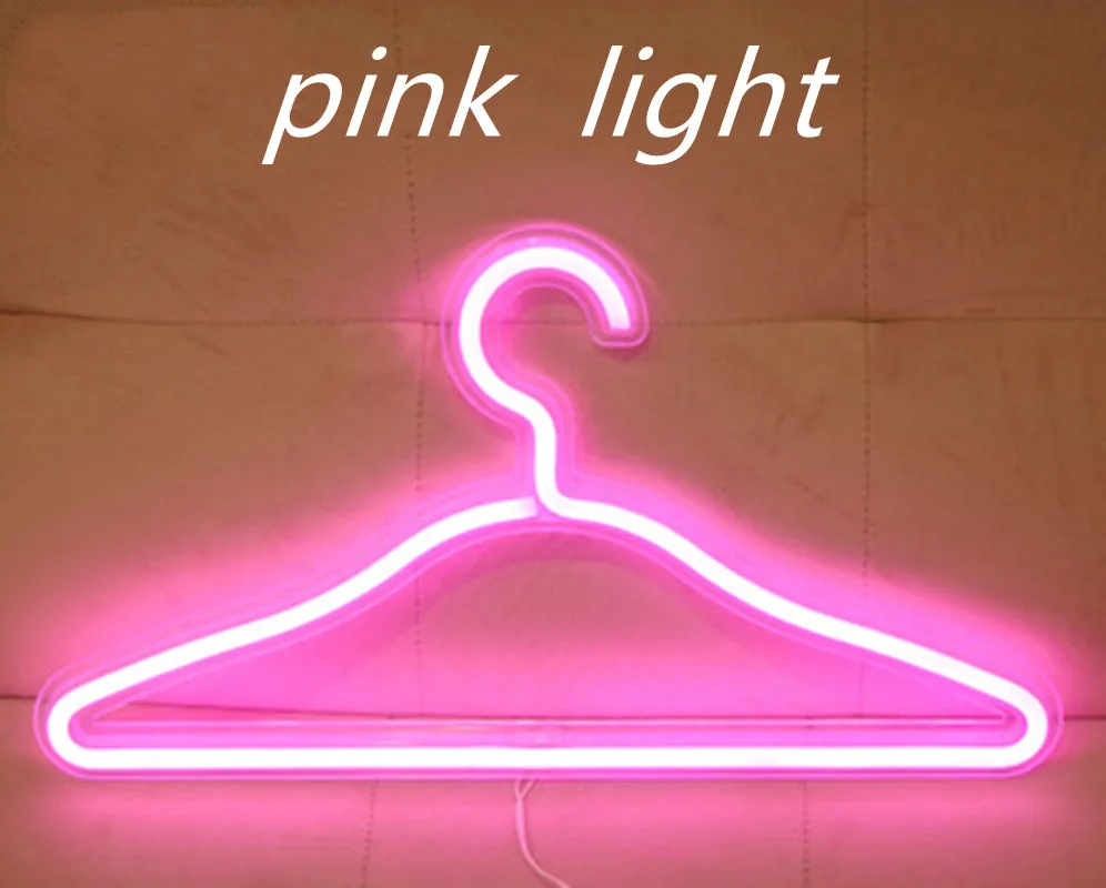 Светодиодный неоновый светильник подставка для одежды с питанием от USB вешалка
