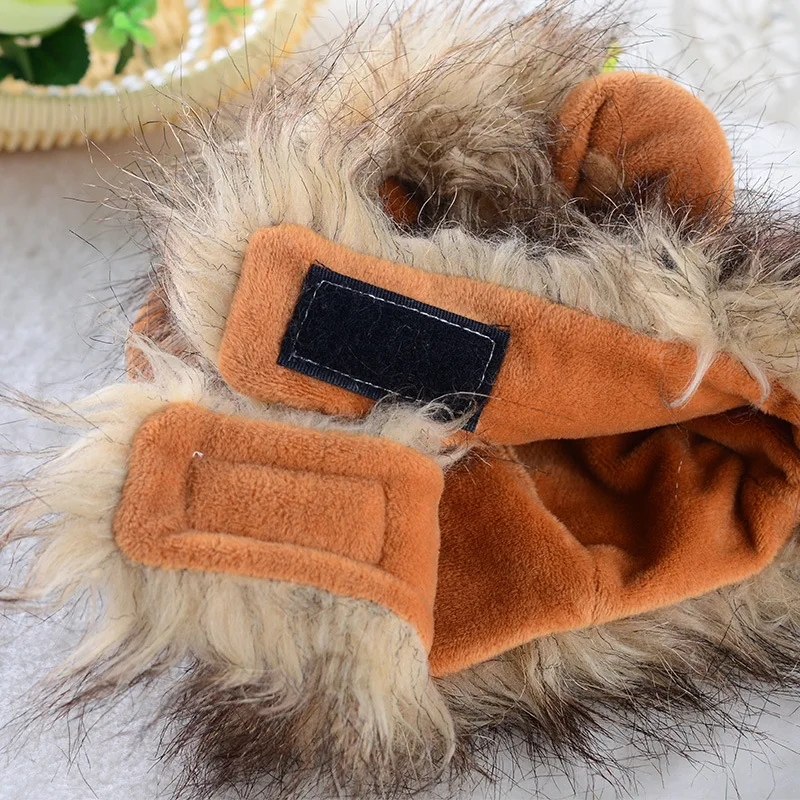 

Pet Hat Cat Costume Cosplay Lion Mane Wig Cap With Ears Kitten Adjustable Dress Up Hat Pet Supplies Winter Hat For Cats and Dogs