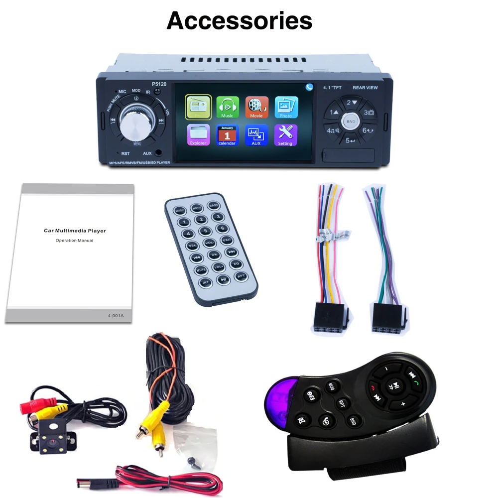 P5120 4 1 ''автомобильный MP5 плеер Bluetooth TFT экран стерео аудио FM станция Авто видео