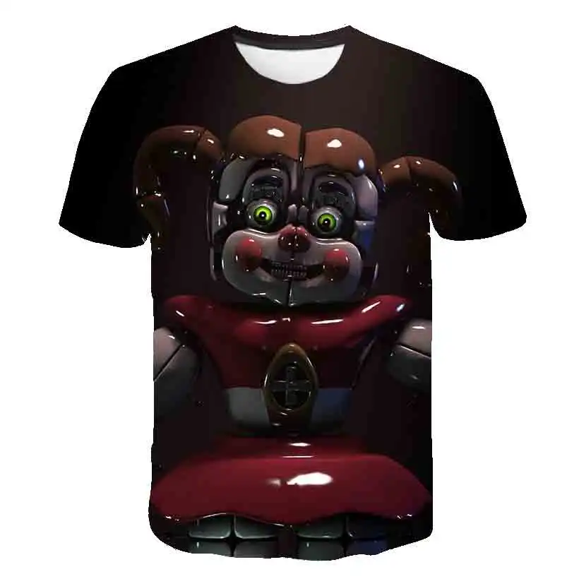 Детская футболка от 3 до 14 лет с 3D принтом Five Nights at Freddys модные футболки короткими