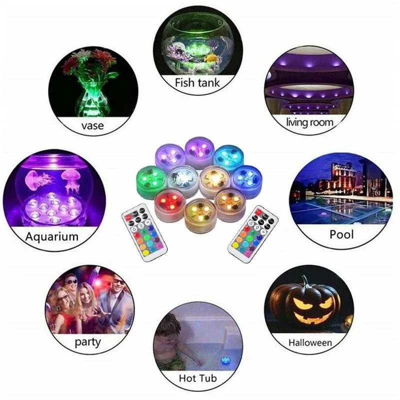 

Waterproof LED Diamond Night Light Knob Luminous Diving Decorative Pool Fish With Control Remote Light Light Swimming Tank E1Z8