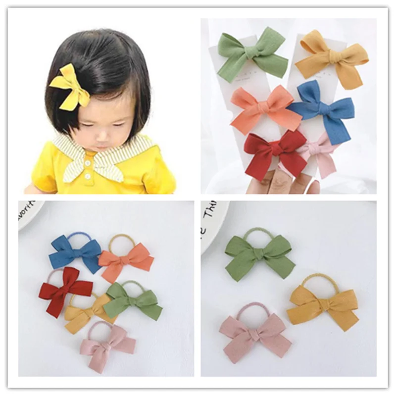 

Kids Hair Accessories Bow Hair Clips Barrettes Hairpins Toddlers Hair Rope Ties Elastic Hairband Rubber Bands Korean headwear