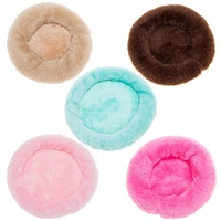 1pcs plush hamster nest pad bed soft long plush cat bed round pet dog bed for small cats nest winter warm sleeping bed puppy mat