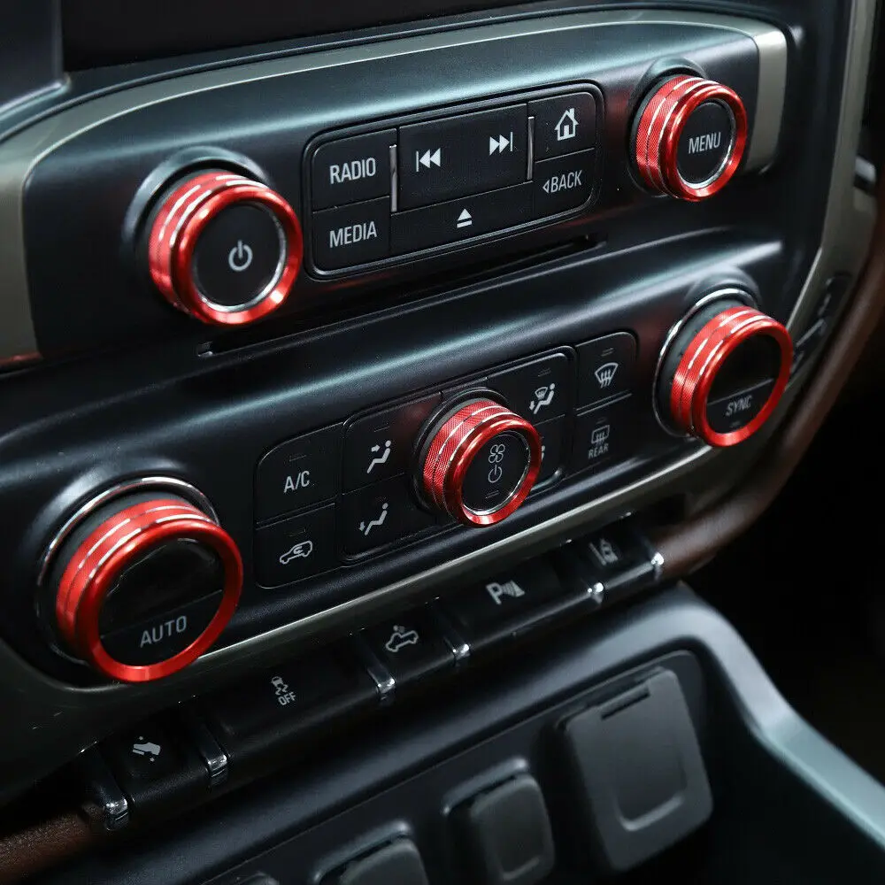 8Pcs Chevrolet Car Center Console Switch Knob Decor Cover Trim Bezels For Chevy Silverado 2014-2018 Auto Interior Accessories | Автомобили