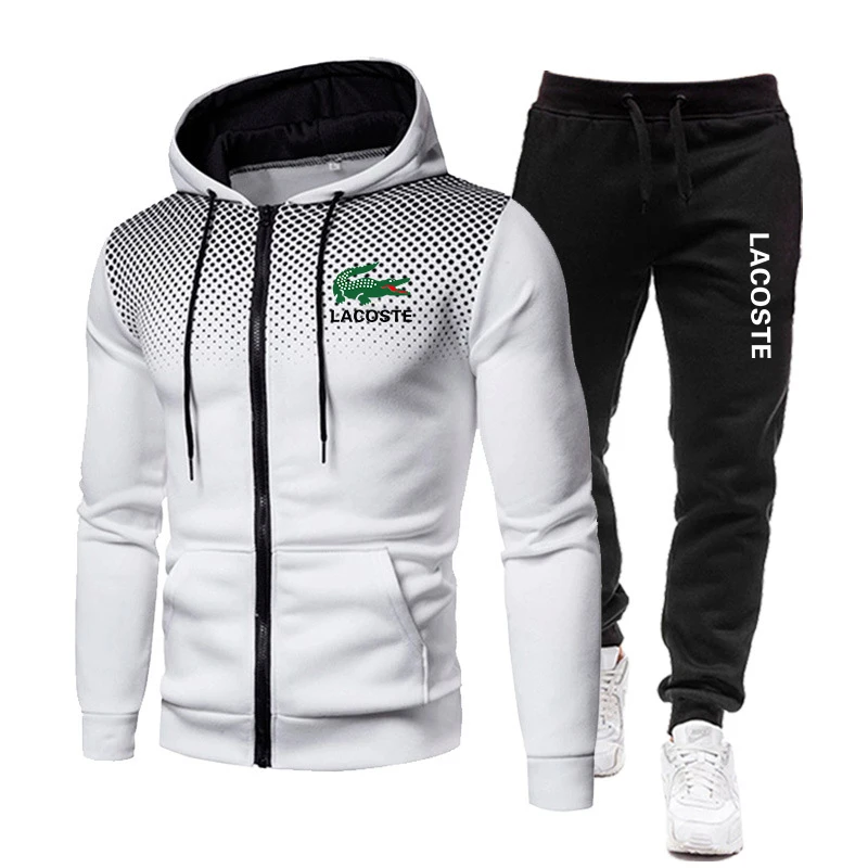 

Men's Patchwork Sweatshirt set Hoodies Clothing Casual Loose Streetwear Male Fashion Autumn Winter Outwear + Pants 2 Piece Sets