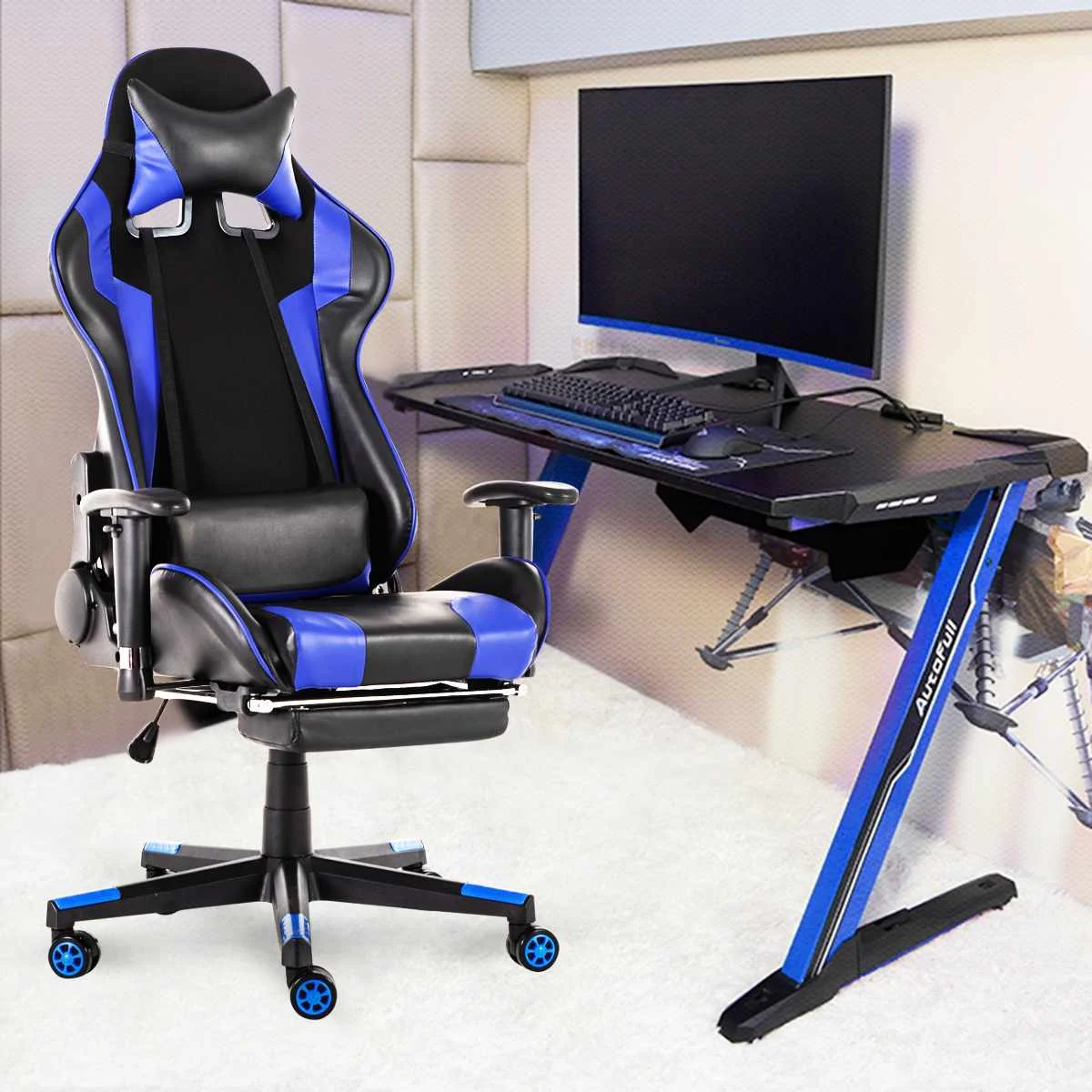 

Office Chair WCG Gamer Chair Internet Cafe Computer Chair Gaming Desk Chair Office Lifting Adjustable Chair Armchair Footrest