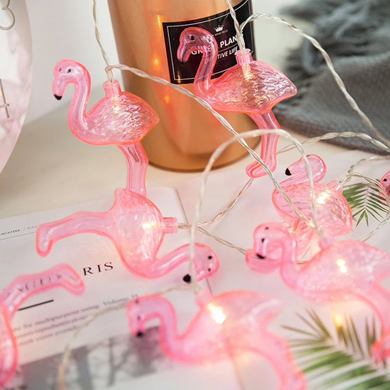 Светодиодный фонарь-феи с розовыми животными фламинго USB 6 м светодиодный