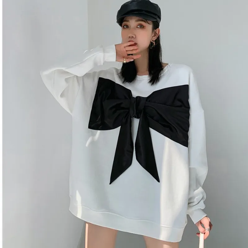 Корейский нишевый дизайн модные бархатные свитшоты с бантом для женщин весна 2020