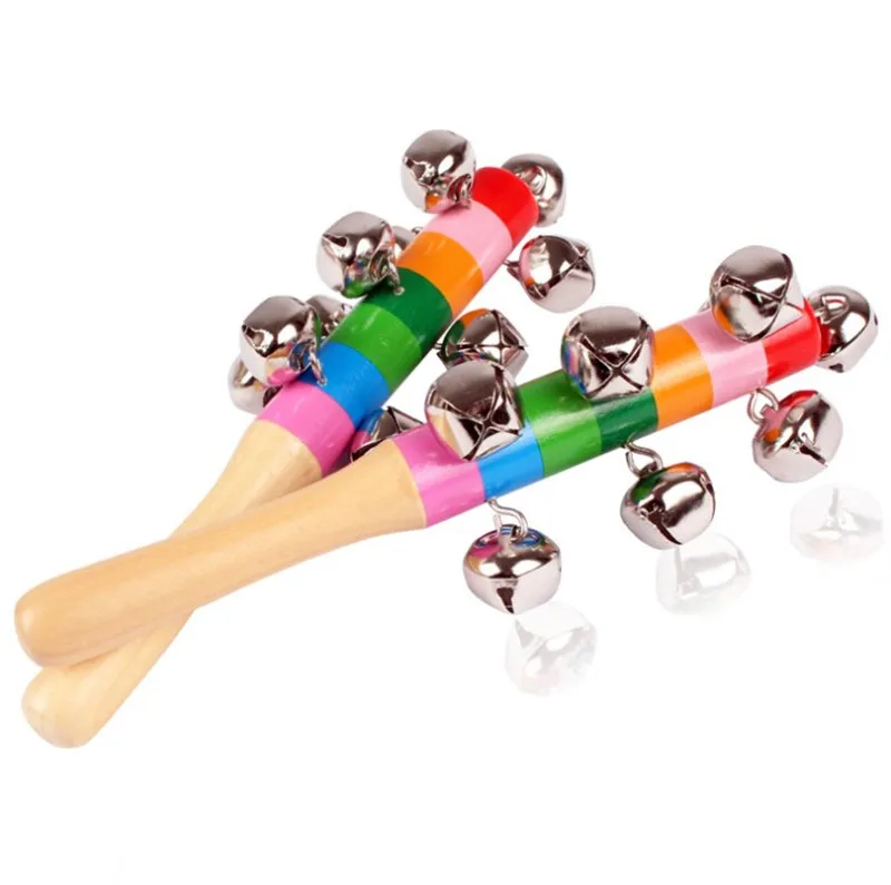 

Musical Instrument Handbell Kindergarten Colorful Wooden Rod Bell Teaching Learning Education Tools Traditional Kids Toys