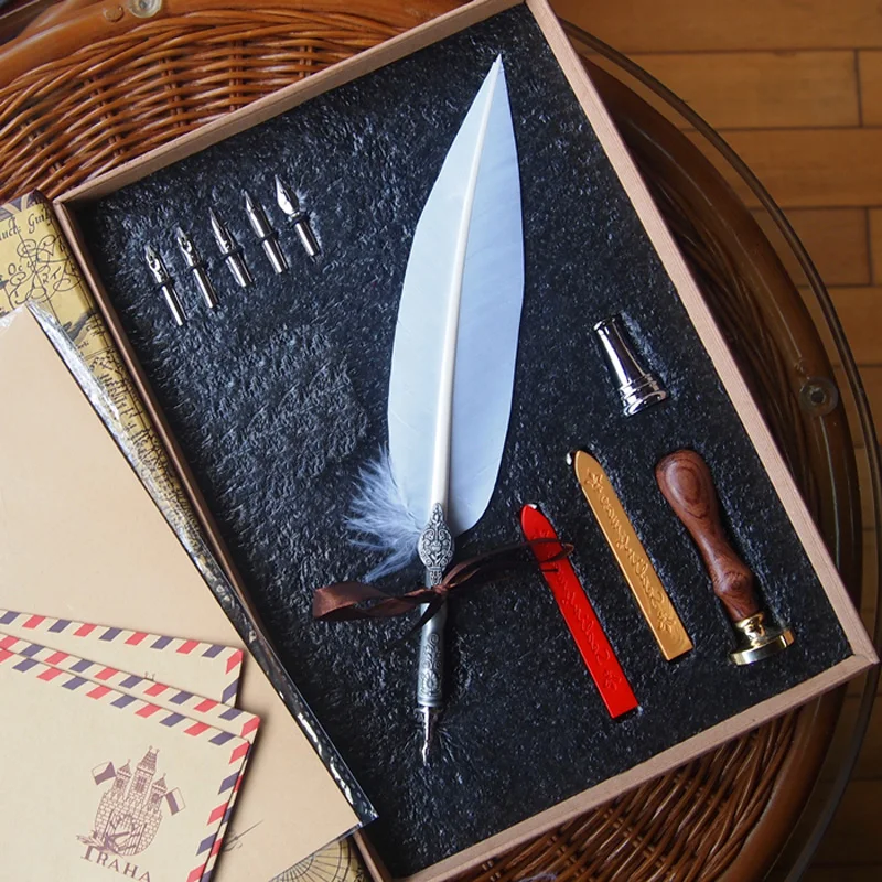 Люкс перо набор с 5 наконечниками Stamper морской воск ручка держатель каллиграфия