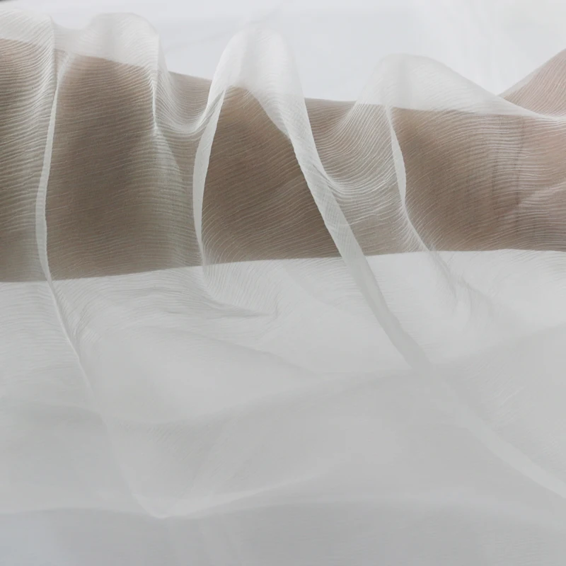 Супертонкий Шелковый шифоновый креп 50 см * 140 однотонный окрашенный натуральный