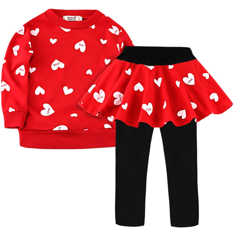 Toddler Girls Clothes kids Autumn Winter T-shirt+Pants Christmas clothes printed Outfits Sport Suit Children Clothing set |