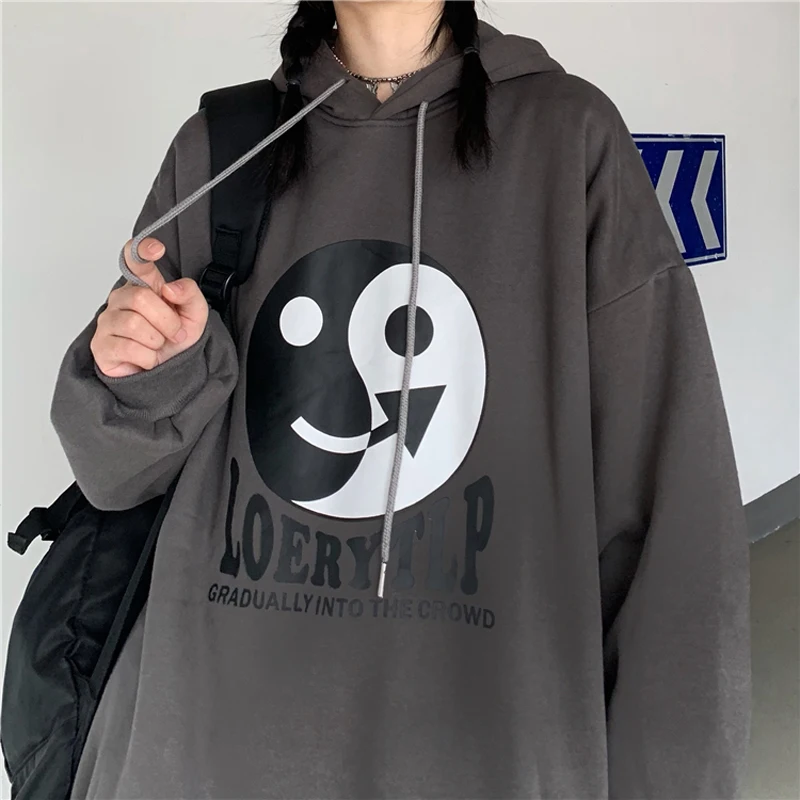 

Новая Осенняя Толстовка для мужчин и женщин, уличная одежда в стиле Харадзюку, пуловер со Сплетницей и улыбающимся принтом, свободный барха...