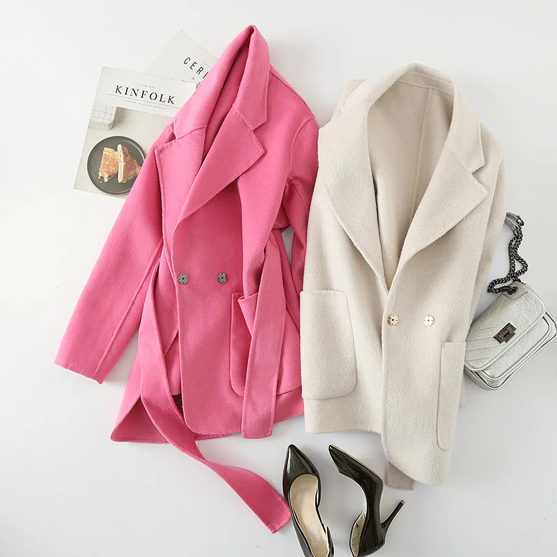 Весна Осень 100% шерстяное пальто женская одежда 2020 корейские винтажные женские и