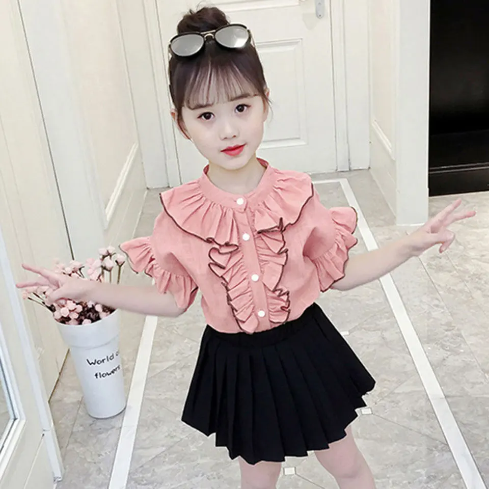 Купи Age For 4 5 6 7 8 9 10 12 Yrs Mid Big Children Girls Clothes Sets Short Sleeve + Skirt 2 Pieces Casual Summer Girls Outfits Sets за 1,141 рублей в магазине AliExpress