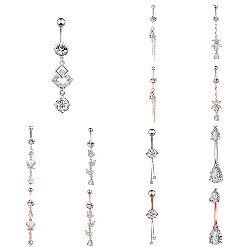 1 шт. новые кольца для пупка длинные висячие пирсинга живота блестящие украшения