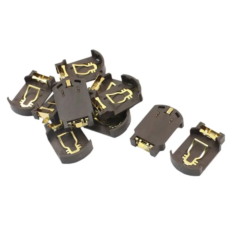 10 х CR2032 пластиковая кнопка сотового аккумулятора базовый держатель для SMD SMT кофе|