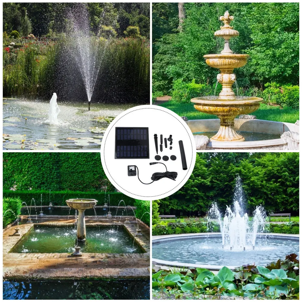 

1.8 W Solar Water Pump Outdoor Watering Submersible Water Fountain for Pond Pool Aquarium Fountains Spout Garden Patio
