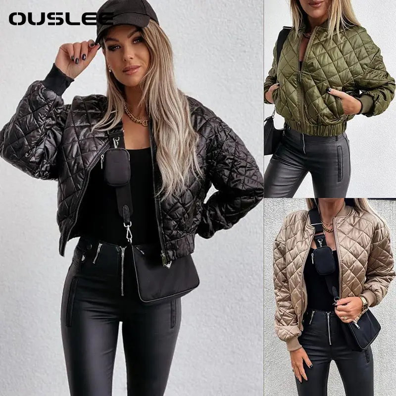 OUSLEE Jacket Women Autumn Winter Oversize Female Coat Hooded Outerwear Warm Parka Cotton Padded Zip Up Jacket