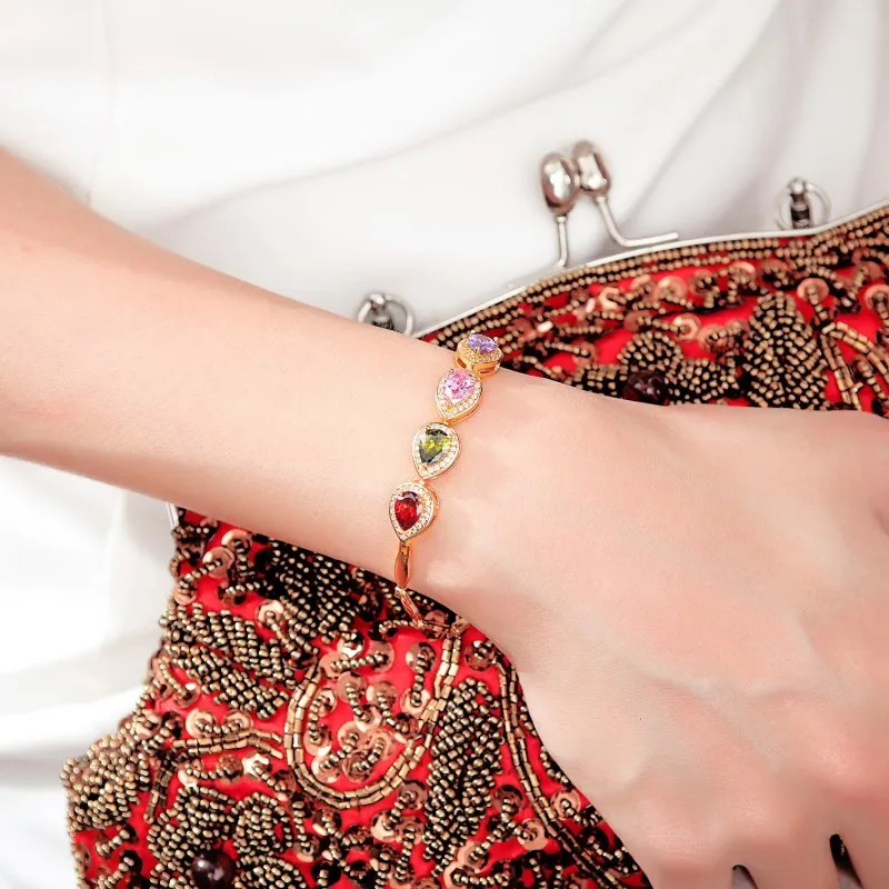 

CAB005 Trendy Summer New Fashion Hot Round Crystal Jewelry charm bracelet & Bangles anklet for women Gold bracelets for women