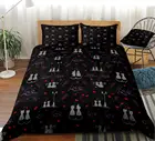 Комплект постельного белья с изображением маленького кота, пододеяльник с изображением черного кота, Подростковая черная ткань для кровати