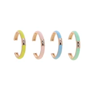 enamel stacking eternity bands pastel enamel open adjusted colorful girl women finger rings