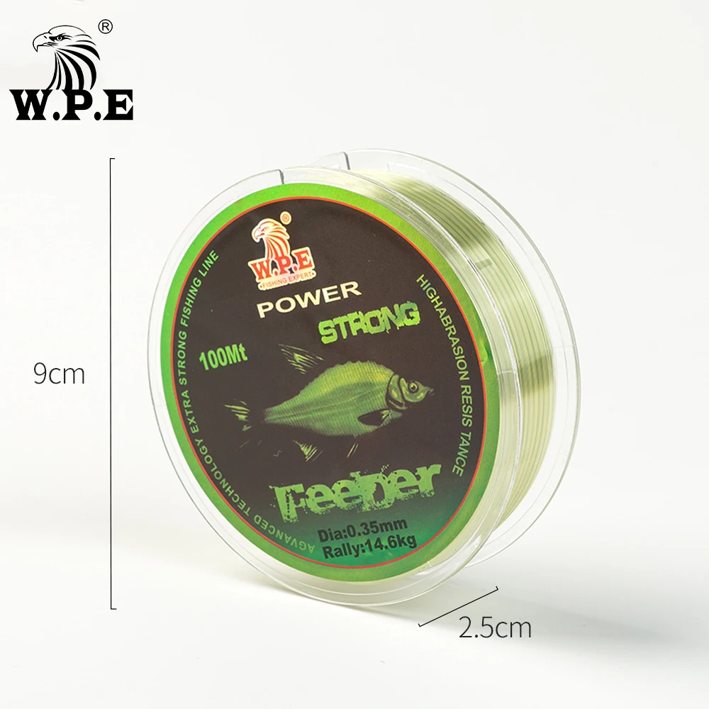 Фидерная нейлоновая рыболовная леска W.P.E 100 м прочная однонитевая 0 20 мм 60 для