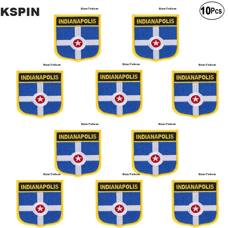 Нашивки с вышивкой в виде флага Индианаполиса нашивки помощью утюга и пилы для