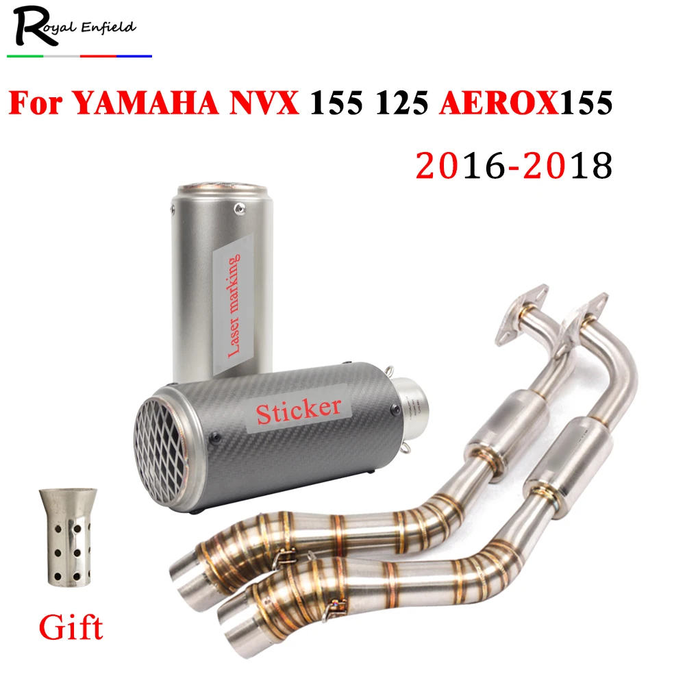 AEROX 155 NVX 125 2016 2018 2017 выхлопная труба мотоцикла модифицированная для Yamaha Передняя