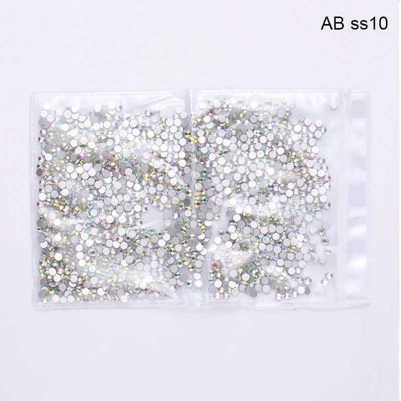 AB SS10 1440 шт. Стразы с плоской задней поверхностью и AB для украшения ногтей, обуви и танцевального платья - Цвет: AB SS10