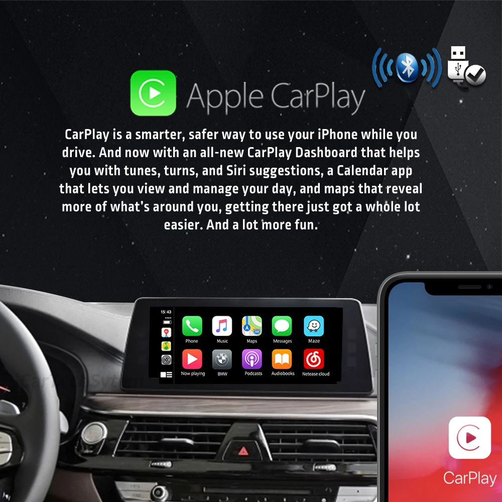 Беспроводной автоматический модуль Apple CarPlay Android для BMW EVO 1 2 3 5 7 серии X1 X3 X4 X5 X6 2017 2019