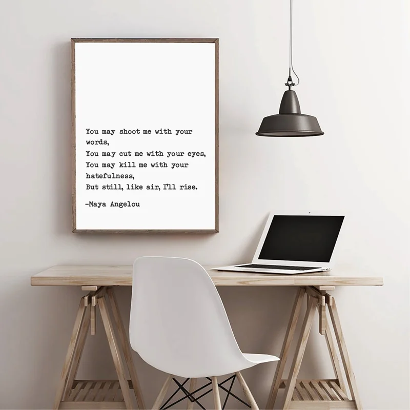 

Canvas Painting Maya Angelou Quote Print Still I Typography Wall Art Print Inspiration Modern Poster Picture Home Decoration