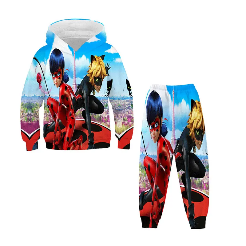 

New Magic 3D Printed Girls Hoodie Set Girls Boy Animation Leisure Cartoon Children's Wear Teenagers' Long Sleeve Hooded Top Pant