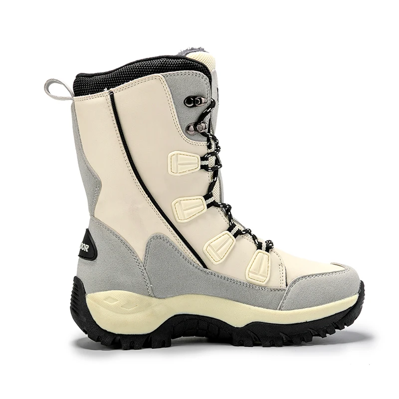 Женские ботинки для пешего туризма Зимние из плюша Водонепроницаемые ходьбы и