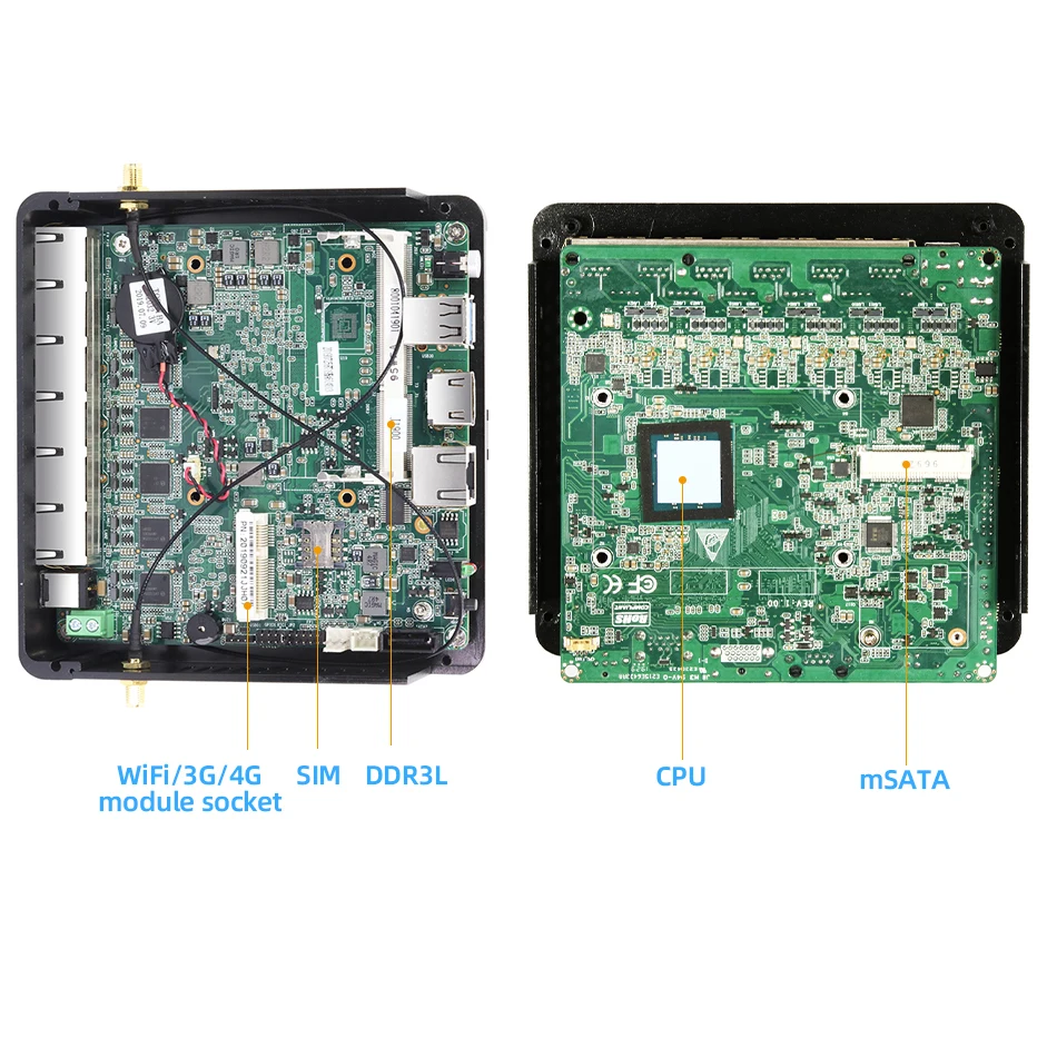 Межсетевой маршрутизатор Enterprise мини-ПК J1900 6x LAN Intel 211AT Gigabit Ethernet 2 * USB HDMI Wi-Fi LTE Pfsense VPN