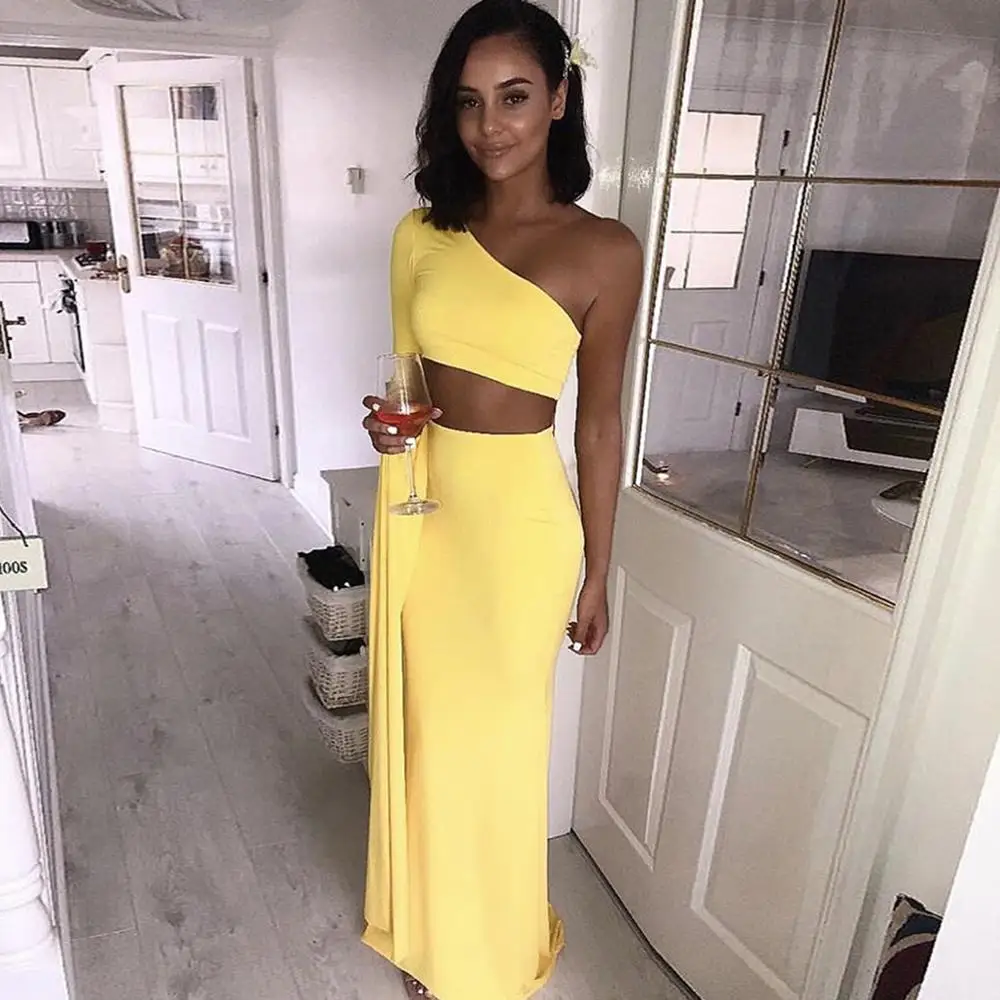 Платье для выпускного вечера из двух частей Длинное темно синее бордовое