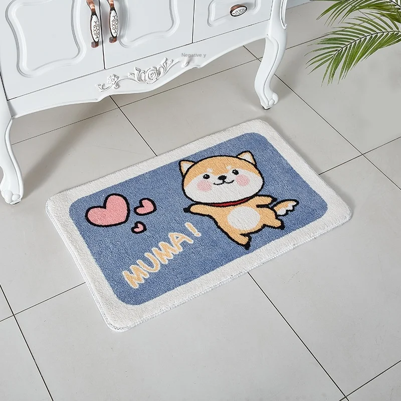 

Home Bathroom Door Non-slip Mat Fashion Cute Bathroom Floor Mat Door Mat Cartoon Absorbent and Dirt-resistant Floor Mat Carpet