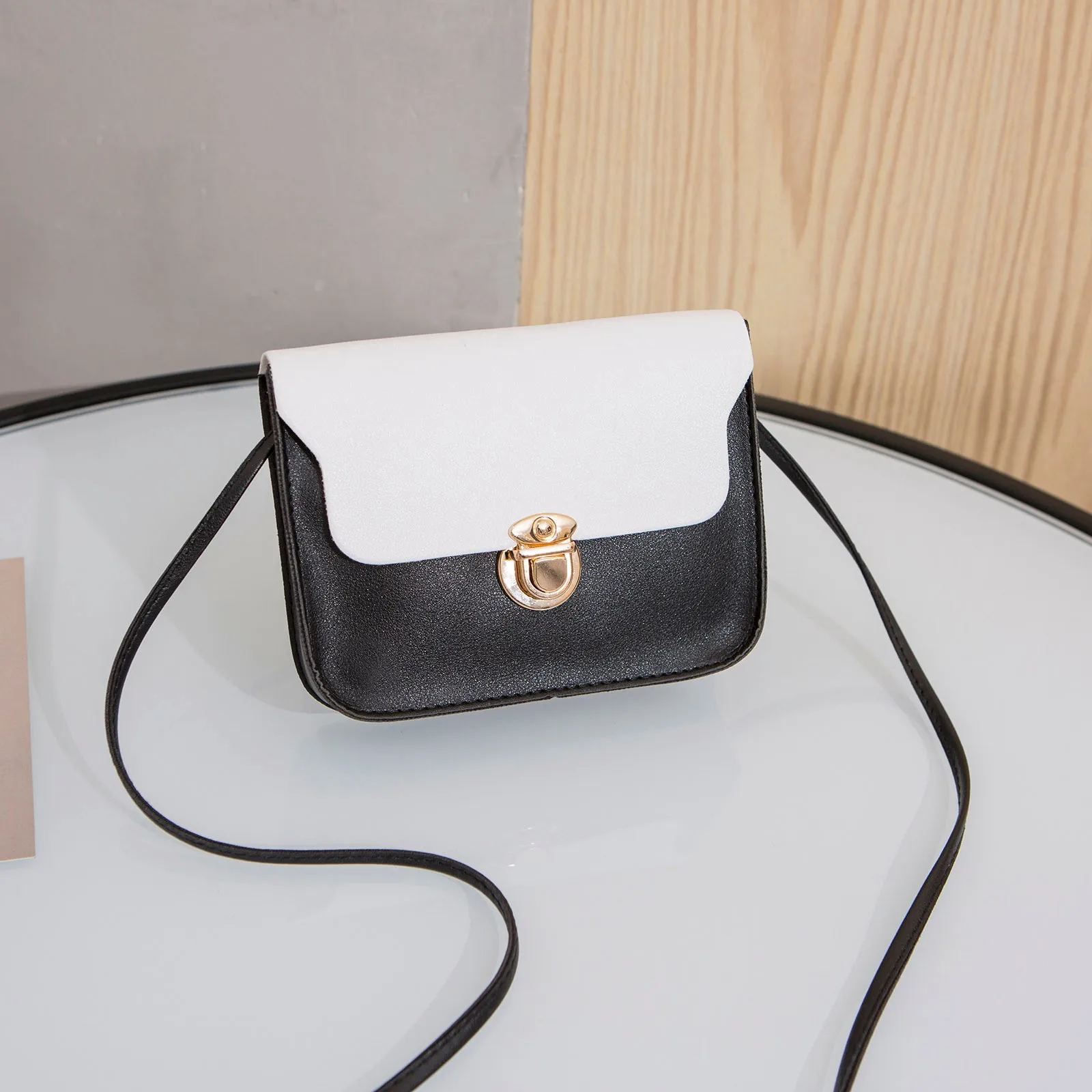 

Panelled Mini Flap Cover Crossbody Bag Women Bags Handbag Leather Small Shoulder Bags for Woman Handbags Phone Coin Bag