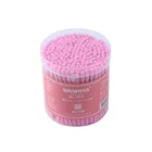 Розовые 100200 шт.коркорт. Ватные палочки с двойной головкой бамбуковые палочки ватные палочки одноразовые ватные палочки для красоты макияжа носа ушей Cleanin