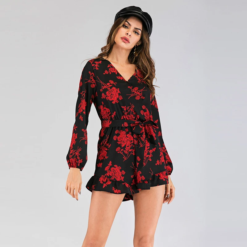 GOPLUS весенние боди женские повседневные комбинезоны с длинным рукавом и поясом