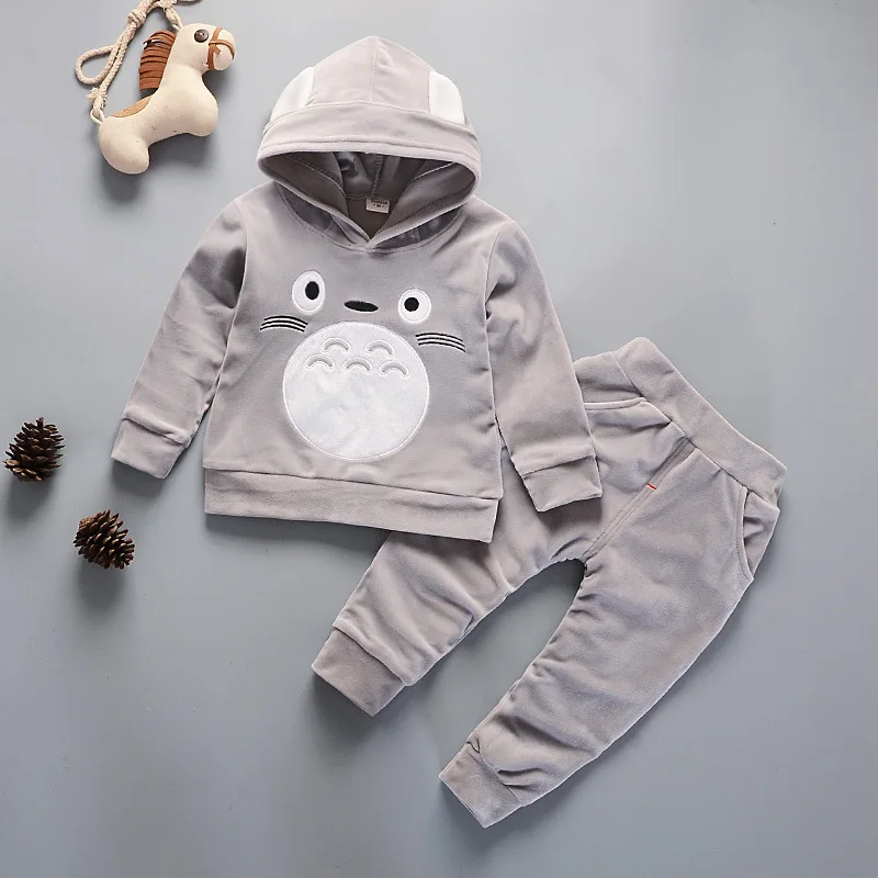 

Boys Unicorn Totoro Clothing Sets 2pcs Hooded Shirts+pants Toddler Boys Girls Clothes Sport Suit Children Outfits