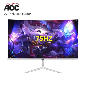 AOCSXM 2427 Inch Gaming Monitor 75Hz Desktop Curved High-Definition Screen MVA Panel, 1920x1080, PC, VGA, HDMI Compatible 3