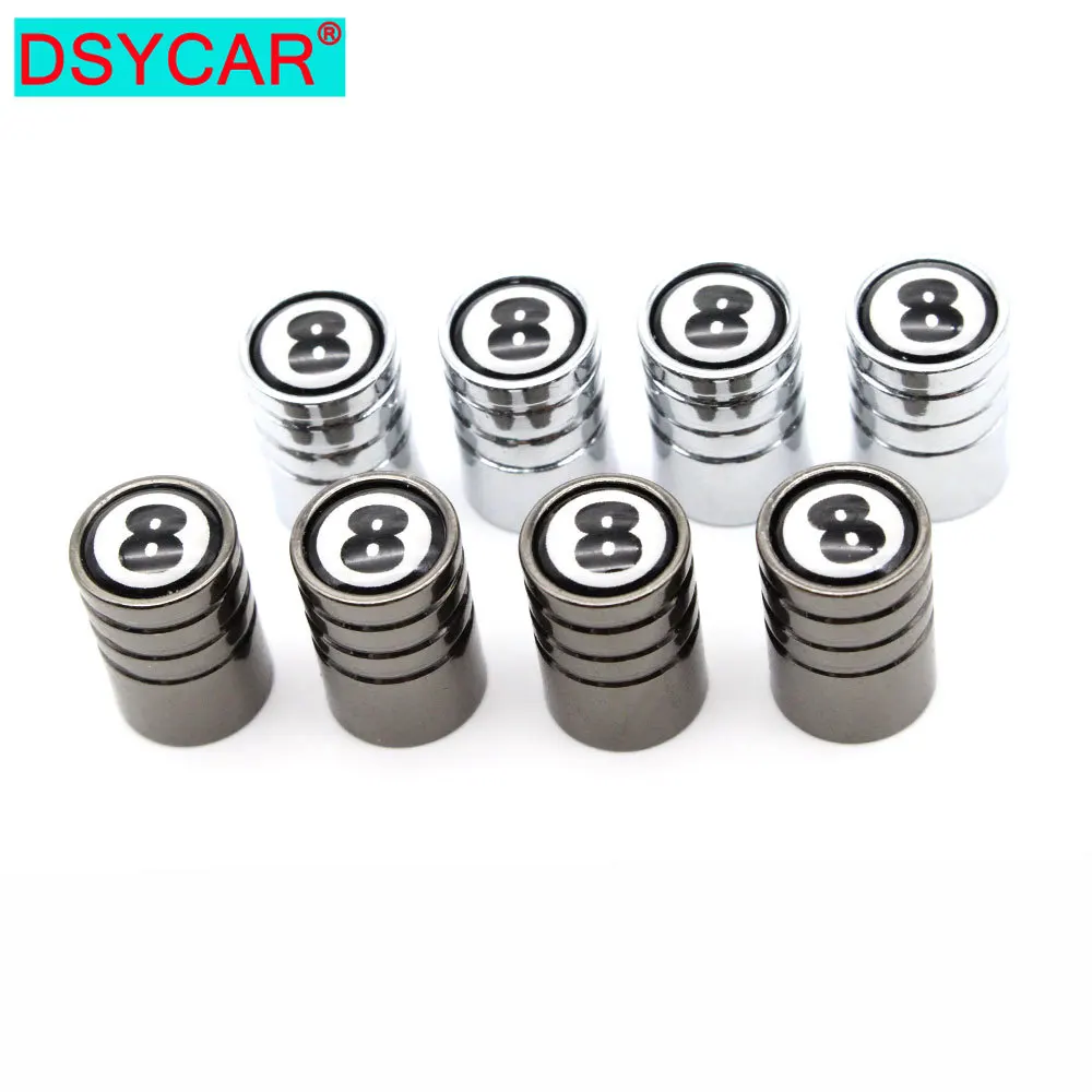 

DSYCAR 4 Pcs/Set Car Styling Copper NO.8 Logo Car Tire Valve Caps Wheel Tires Tire Stem Air Cap Airtight Covers