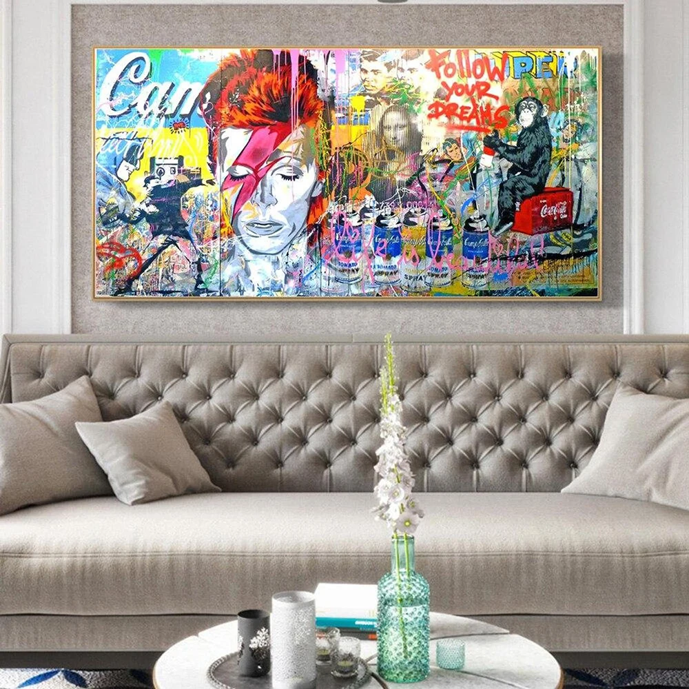 

Minimalist Abstract Colorful Plate Monkey Canvas Painting Wall Art Nordic Posters and Prints Wall Pictures for Living Room Decor
