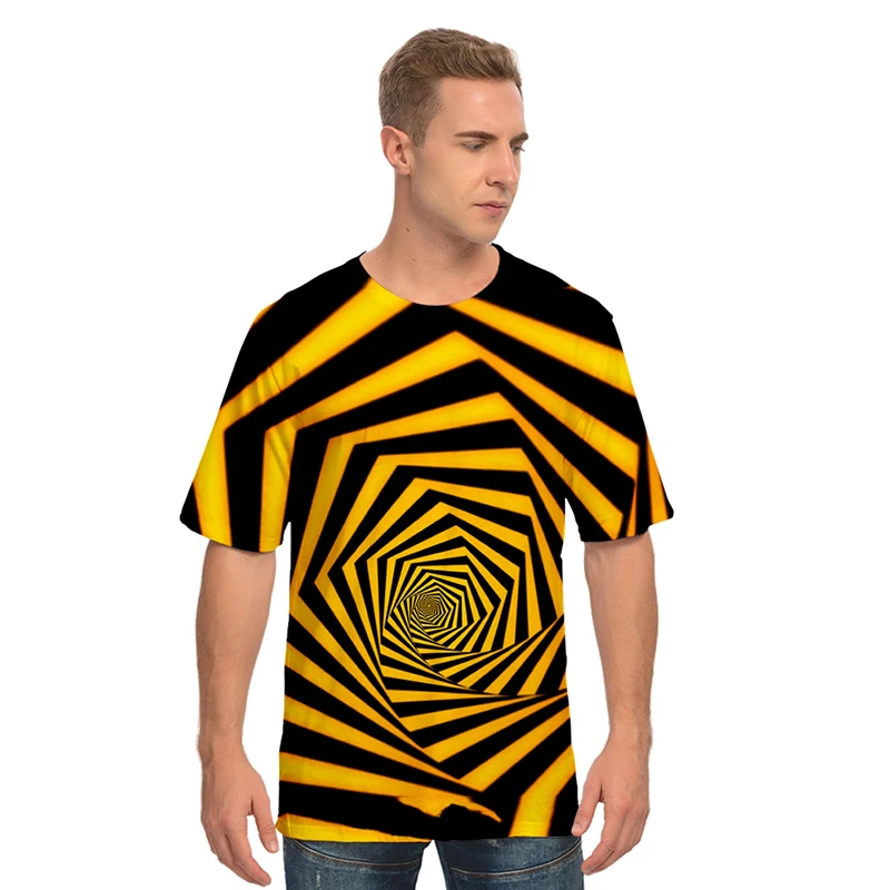 

Трехмерные вихревые летние футболки с 3d рисунком, мужские и женские футболки, повседневные спортивные футболки с коротким рукавом, футболк...