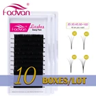 Оптовая продажа 10 коробокпартия легкие веерные ресницы Fadvan накладные ресницы для наращивания супер мягкие искусственные норковые ресницы для наращивания