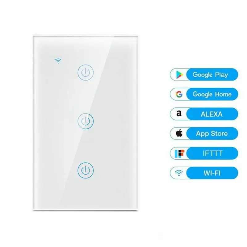 

Tuya Smart US Wifi+Bluetooth Smart Switch Zero/Single Fire Line Sensor Smart Switch Voice Control Work with Google Home Alexa