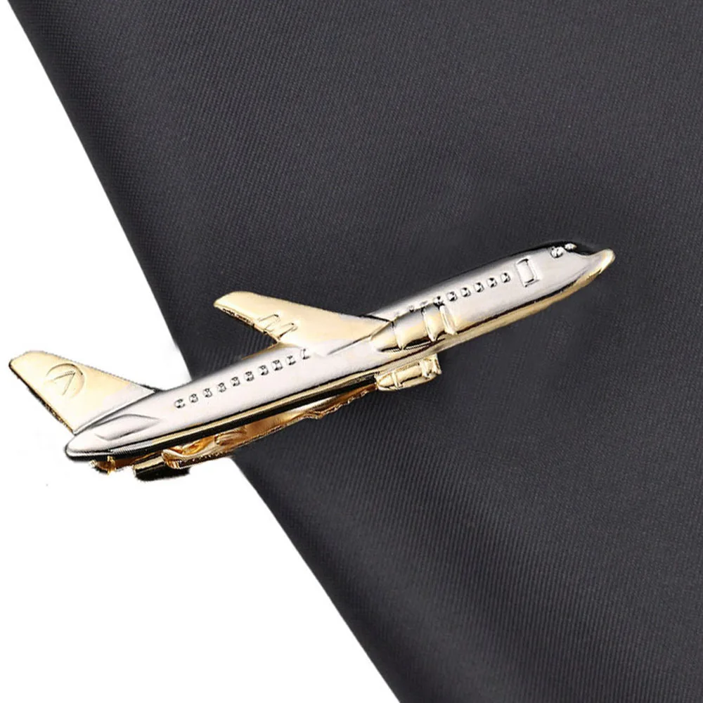 Airplane Shape Men Tie Clip Pilot Business Men Necktie Clip High Quality Cufflinks Tie Clasp Men Suits Wedding Gift