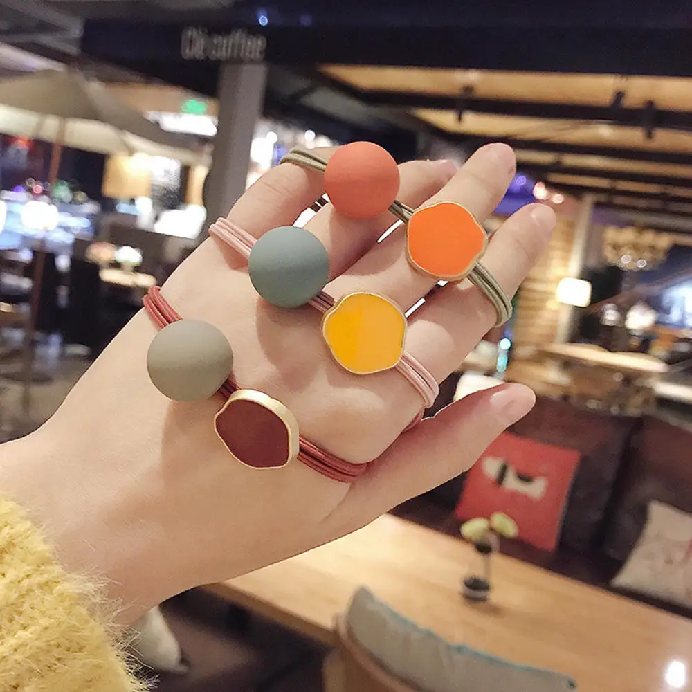 

5pcs Fashion Women Elastic Hairbands Solid Headband Rubber Lady Hair Scrunchies Flower Head Bands Hair Accessories